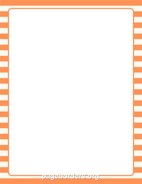 Orange And Cream Striped Border Clip Art Page Border