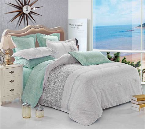 Grey Teal Comforter Set Queen 3 Piece Reversible With Gray And