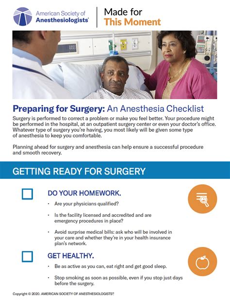Preparing For Surgery Adult Checklist Made For This Moment The