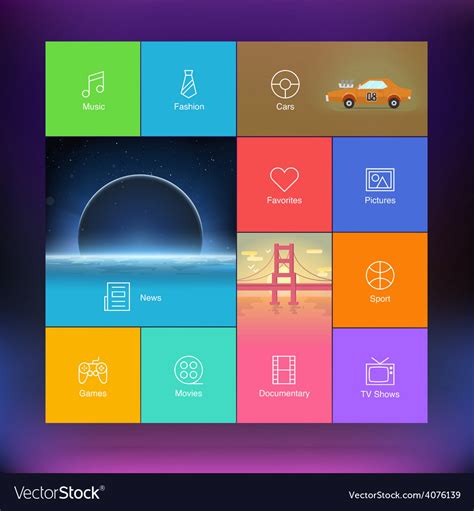 Flat Design User Interface Template Royalty Free Vector