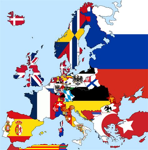 I Made A Flag Map Of Europe In 1914 Maps