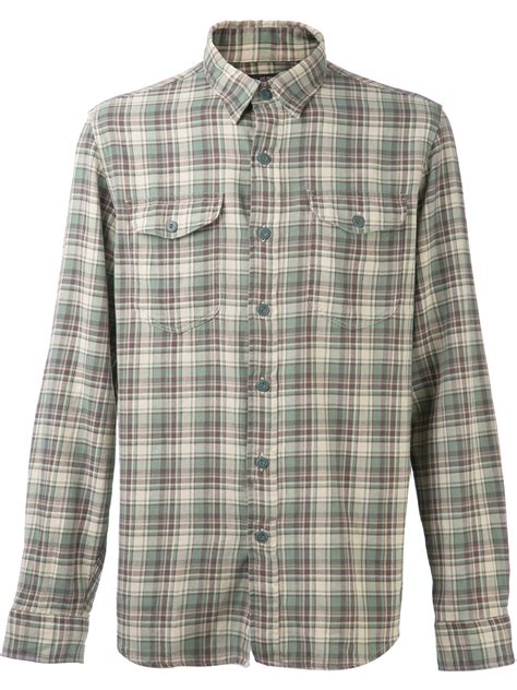 Lyst Rrl Plaid Flannel Shirt In Green For Men