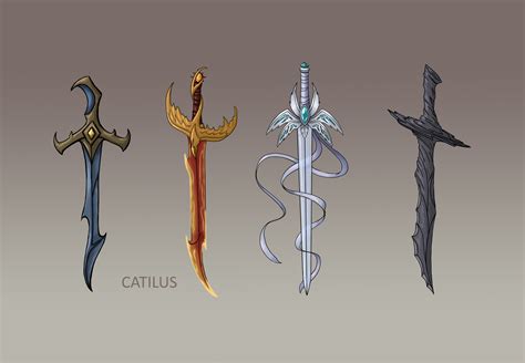 Artstation The Elemental Blades Four Legendary Swords