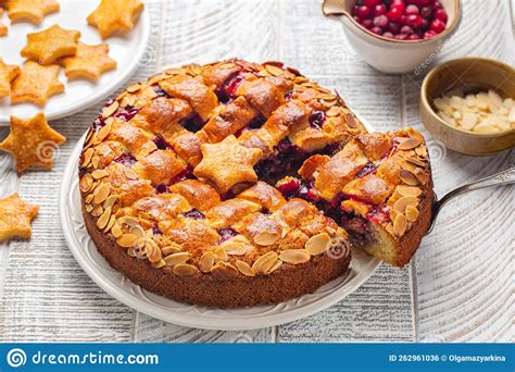 Linzer Torte Traditional Austrian Cake With Cranberries And Almonds