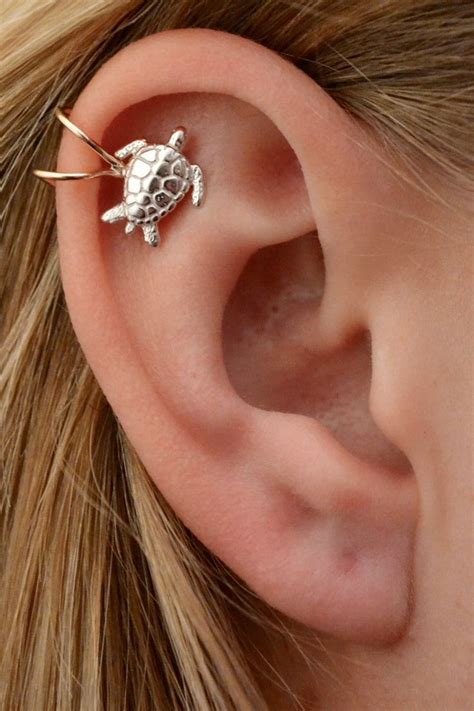Sea Turtle Cartilage Earring Cuff Non Pierced Helix Ear Etsy Ear