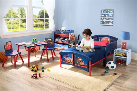 Disney Cars Plastic Toddler Bed Kids Bedroom Furniture Boys Children