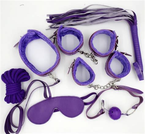 Buy 7pcskit Purple Pu Leather Bondage Setadult Bed