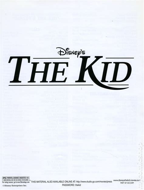 Disneys The Kid Promotional Media Book 2000 Comic Books