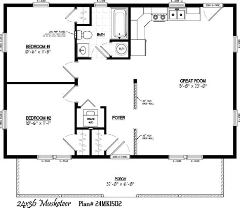 12 X 30 Cabin Floor Plan Floorplansclick