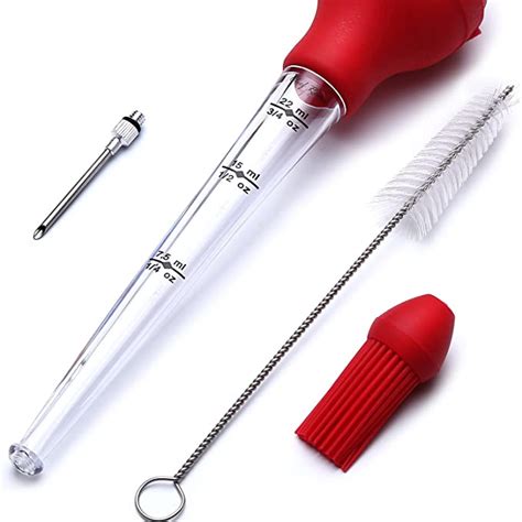 turkey baster kit set of 4 commercial grade quality meat marinade injector needle and meat