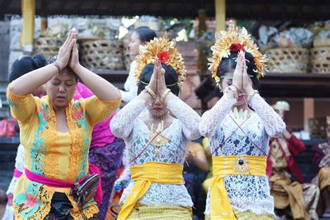 Some Balinese Hindus Are Praying Editorial Photo Image Of