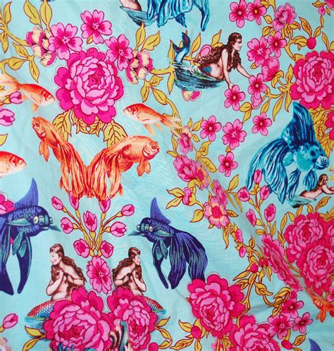 Neptune and the Mermaid - Fantastic Under the Sea Fabric