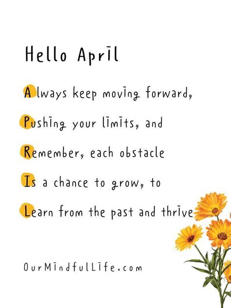 39 Amazing April Quotes To Welcome The Month Our Mindful Life April