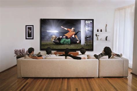80 Inch Tv On Wall Sharp Layout Diseño De Habitación De La Familia