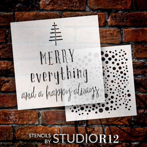 Merry Everything And Happy Always Stencil Set By Studior12 Select