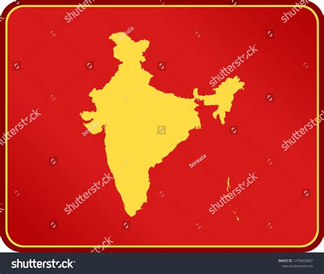 Map India Stock Vector Royalty Free 1276602067 Shutterstock