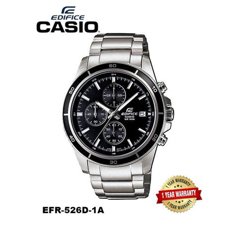 Advanced engineering creates distinctive face designs and hand movement that capture the power and speed of motor sports in a metal analog watch. Casio Edifice Original EFR-526D-1A Men Chronograph Watch ...