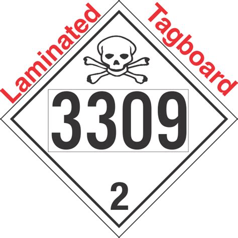 Toxic Gas Class Un Tagboard Dot Placard