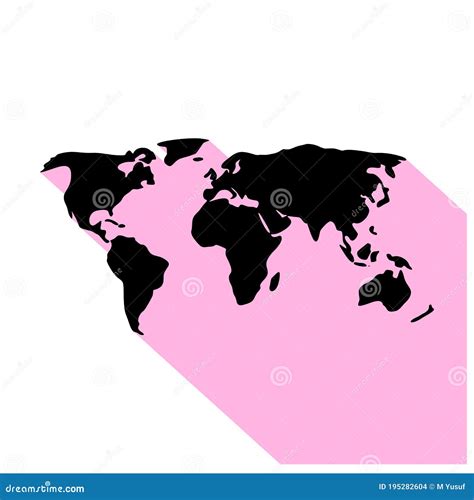 Vector De Mapa Mundial Aislado En Fondo Blanco Vector De Mapa De Tierra Plana Ilustración del