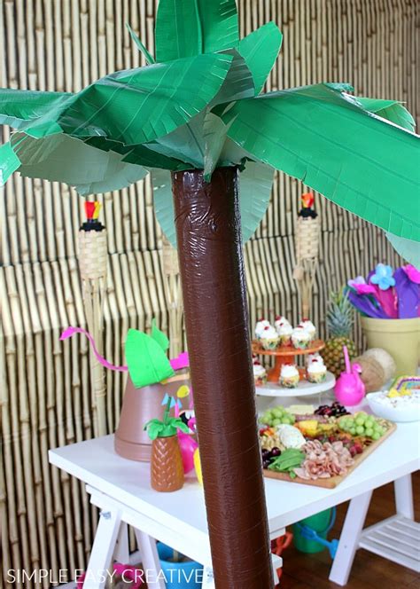 Provide your guests with dress up outfits of grass skirts and lei (or, in other words, bright flower garlands) to make your hawaiian themed party really lively! Luau Party Ideas - Hoosier Homemade