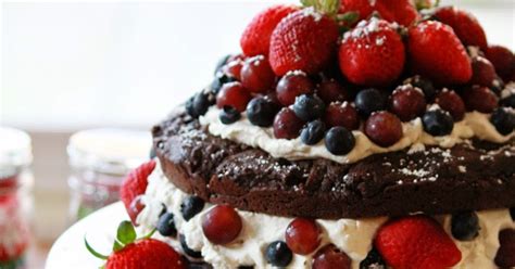 A Naked Chocolate Cake With Nutella Filling Topped With Fresh Fruit My Xxx Hot Girl