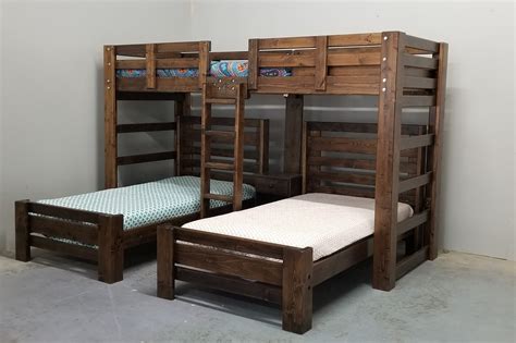 hat trick triple bunk   plank beds bargain box  bunks
