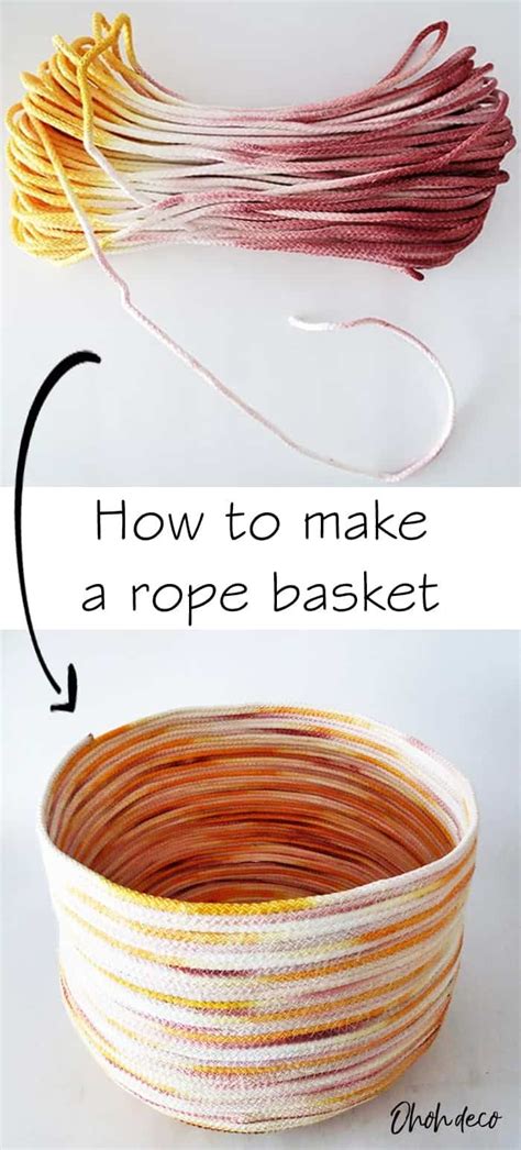How To Make A Rope Basket Basket Weaving Diy Diy Rope Basket Coiled