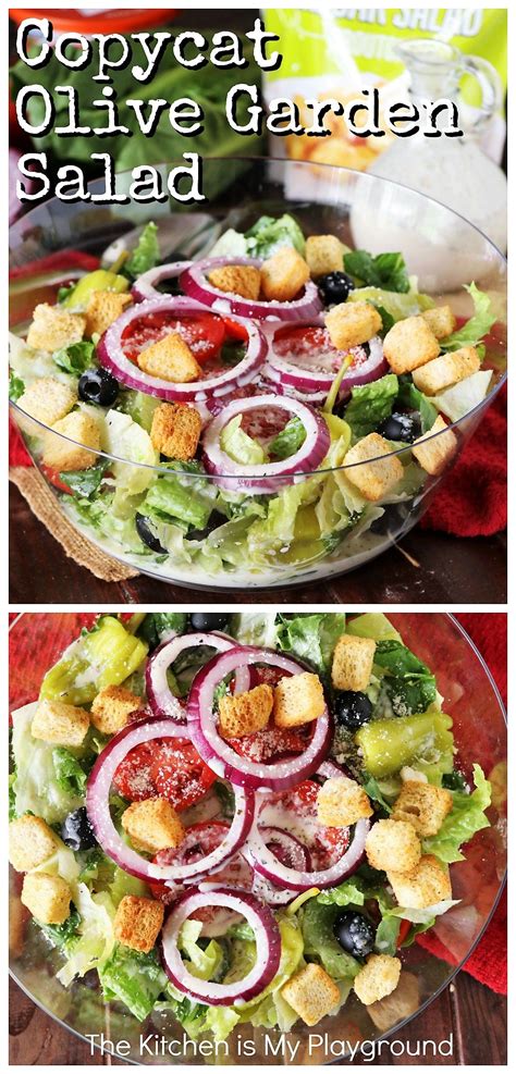 Copycat Olive Garden Salad And Dressing Savory Salads Olive Garden