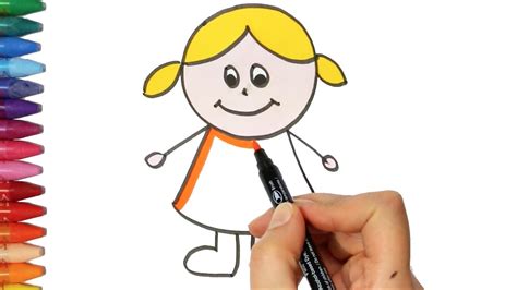 Una Niña Cómo Dibujar Y Colorear Paso A Paso Los Para Niños Youtube