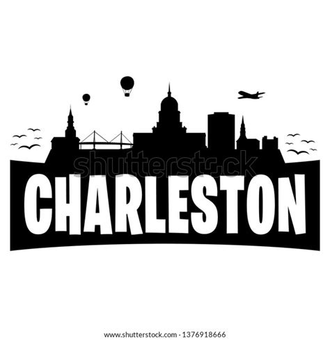 Charleston South Carolina City Skyline Silhouette Stock Vector Royalty