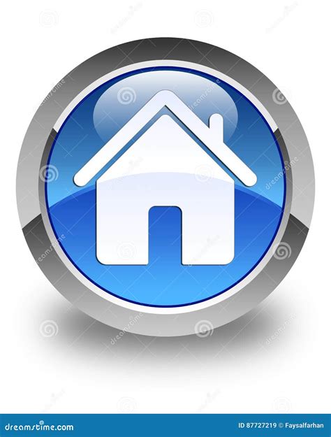 Home Icon Glossy Blue Round Button Stock Illustration Illustration Of