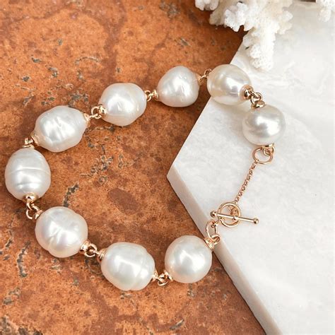 Kt Rose Gold Paspaley South Sea Pearl Spacers Bracelet New Toggle
