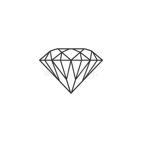 Diamond Sign Isolated Jewelry Symbol Gem Stone Stock Vector