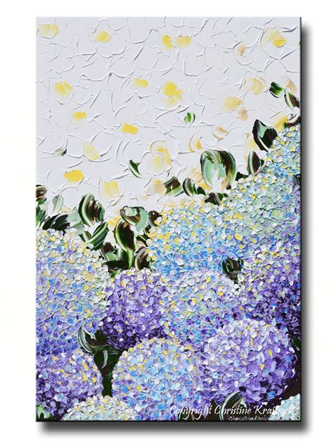 Giclee Print Art Abstract Painting Hydrangea Purple