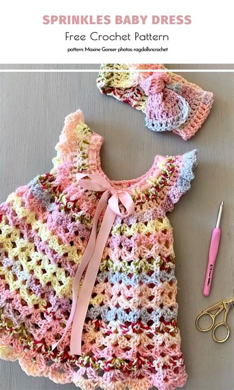Pastel Rainbow Baby Crochet Dress Free Patterns Crochet Baby Clothes