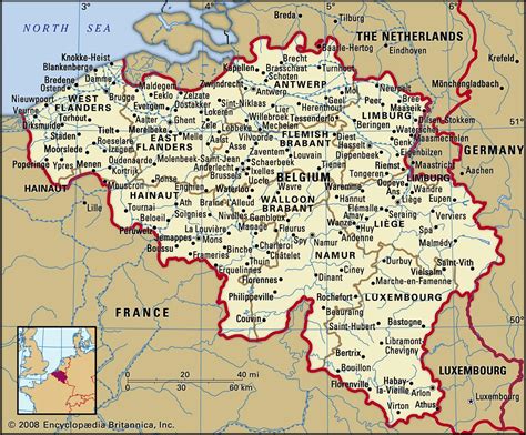 Carte Des Villes Belgium Grandes Villes Et Capitale Belgium