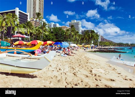 Waikiki Beach In Honolulu Stock Photo Alamy