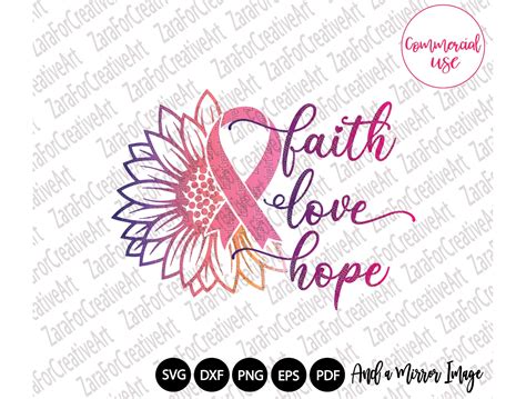 Breast Cancer Svg Faith Love Hope Svg Breast Cancer Awareness Etsy