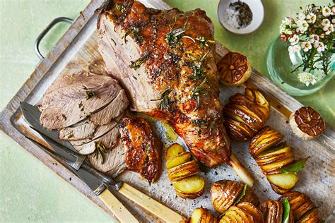 Roast Lamb With Hasselback Potatoes Recipe Recipe Better Homes And