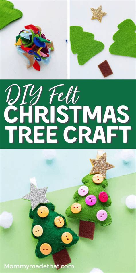 Diy Cute Felt Christmas Tree Craft With Buttons Diy Felt Christmas