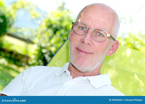 Portrait Of Handsome 55 Years Old Man With Eyeglasses Stock Image Image Of Senior View 99002603