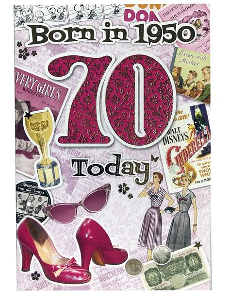 Buy Female 70th Birthday Card Co Ya219 1950 Year You Were Born Greeting Card For Her With