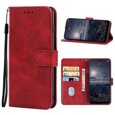 For Nokia G21 G11 Leather Phone Case Red