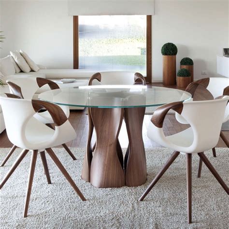 Glass Top Dining Tables With Wood Base Ideas On Foter