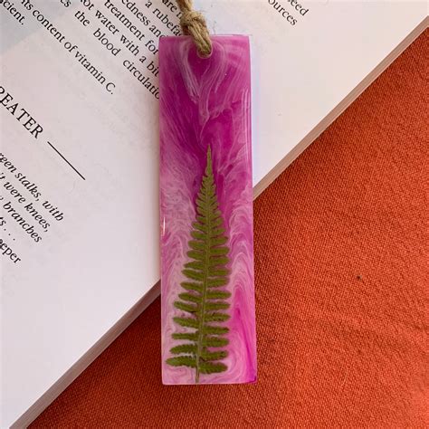 Pink Tie Dye Fern Leaf Bookmark Etsy