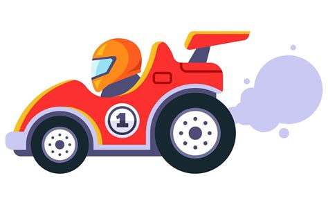 red racing car with open top. race winner. flat vector illustration ...