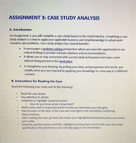 Solved Assignment Case Study Analysis A Introduction For Chegg Com