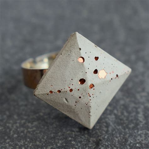 Concrete Jewellery Minimalist Adjustable Concrete Ring With Etsy