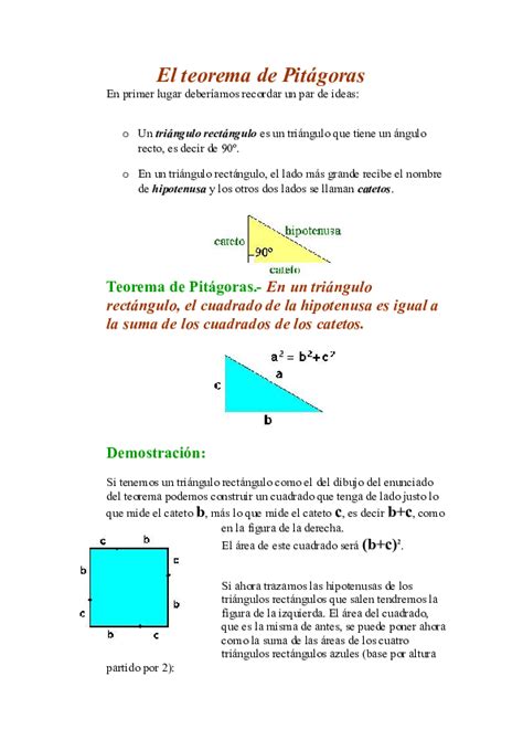 Doc El Teorema De Pitagoras Mario Andrés Proaño