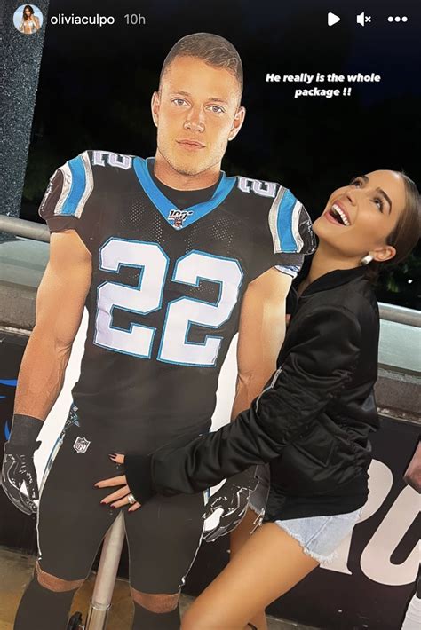 Olivia Culpo Playfully Grabs Christian Mccaffreys Whole Package